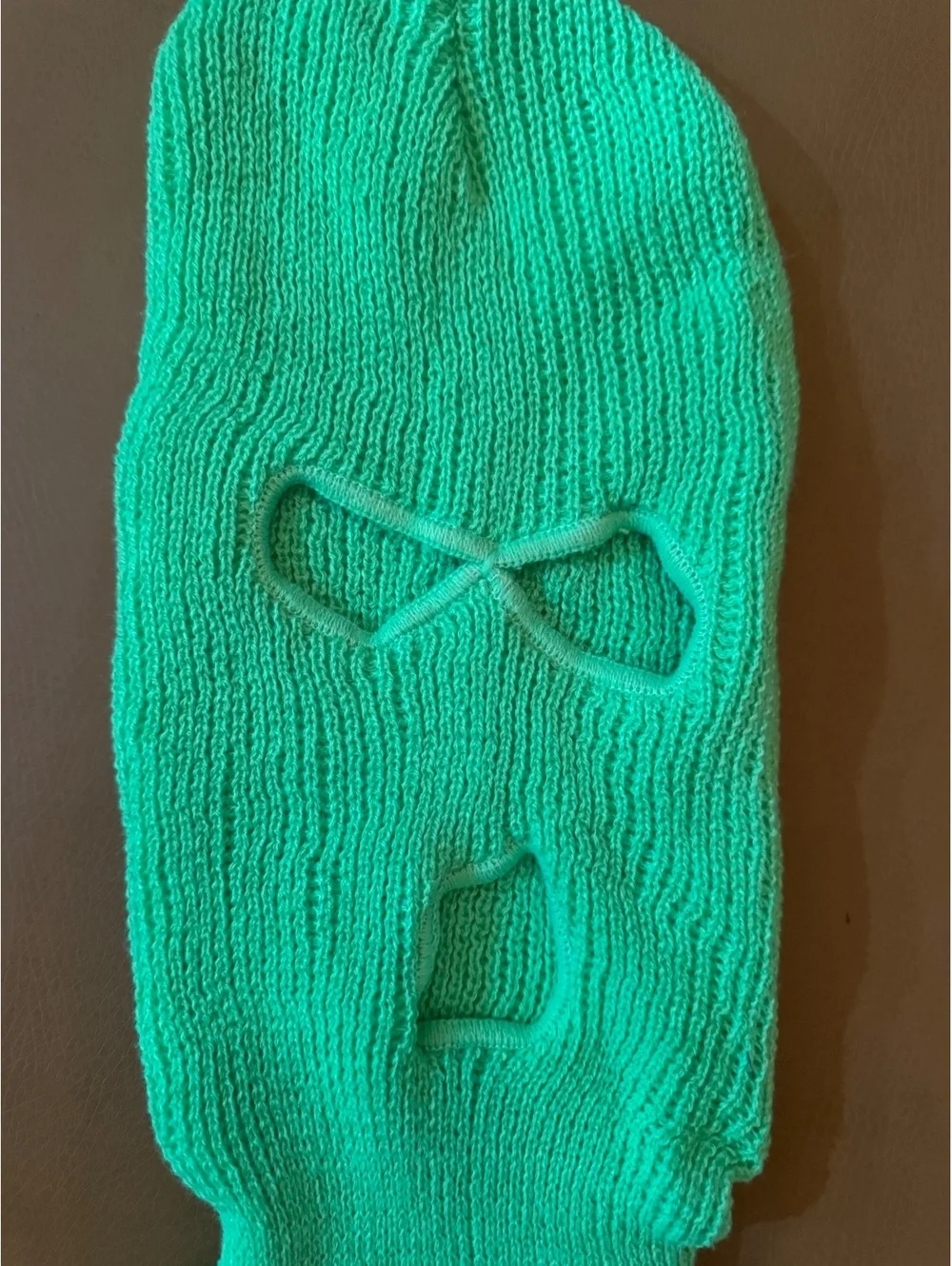 Neon Green Vintage 90s Knit Balaclava Ski Mask